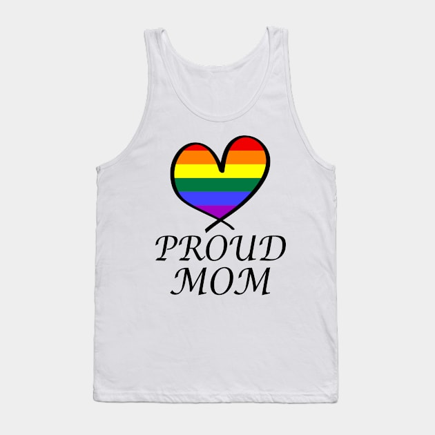 Proud Mom LGBT Gay Pride Month Rainbow Flag Tank Top by artbypond